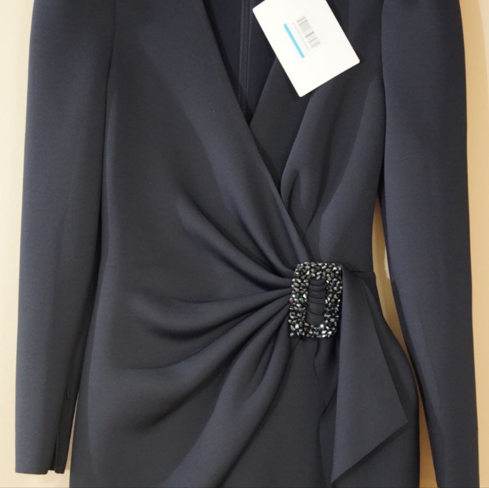 Modest Badgley Mischka Midnight Long Sleeve Gown - Picture 5 of 5